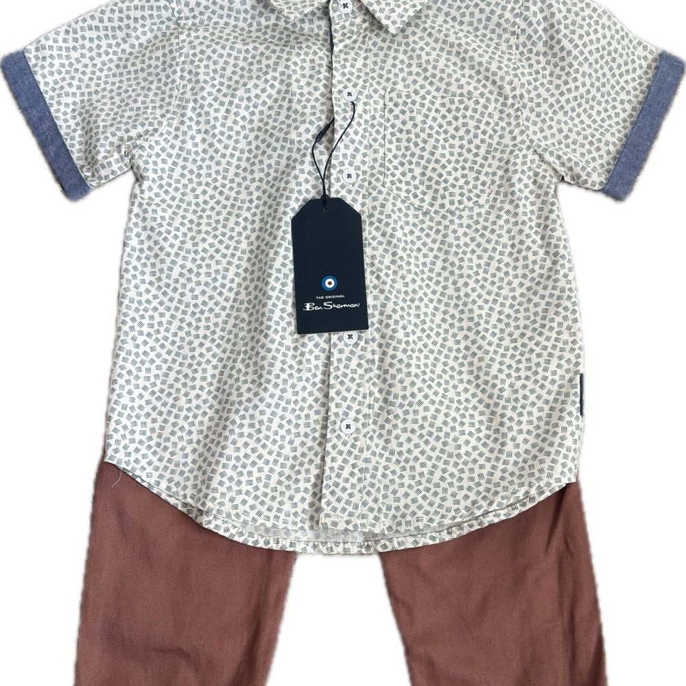 Ben Sherman Cream and Brown Kids Matching Set